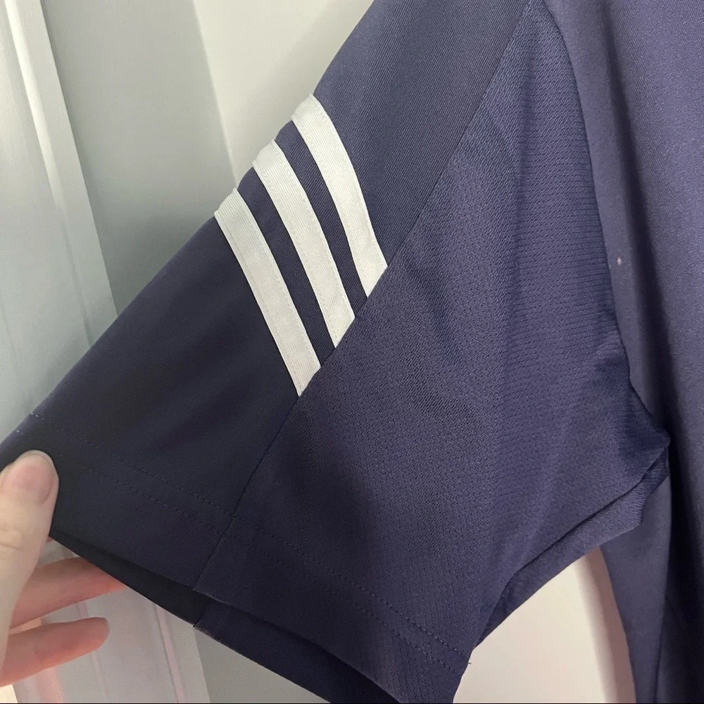 Adidas Mens Utility Polo Climacool Blue White Shirt Size M Medium.